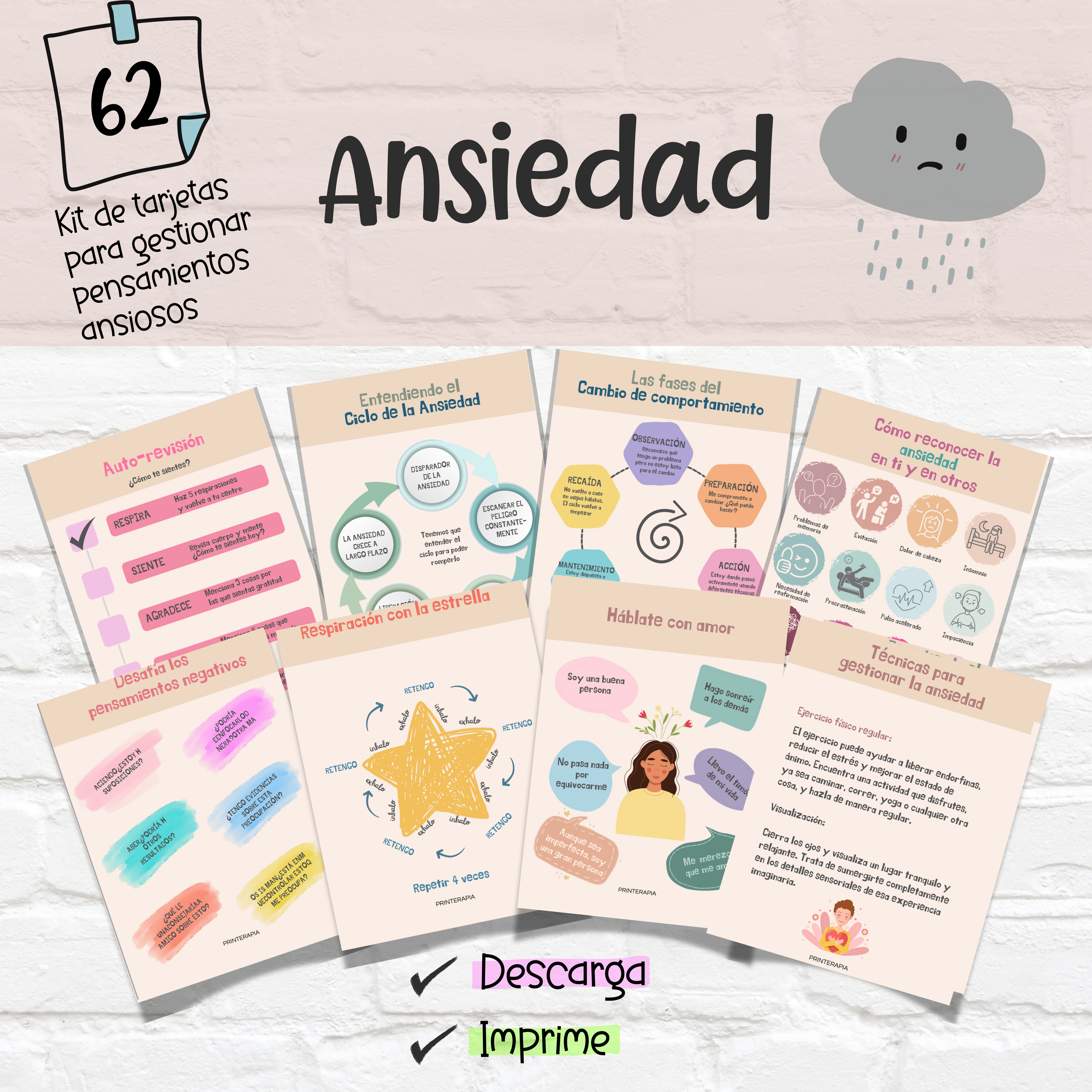 Tarjetas para gestionar la Ansiedad