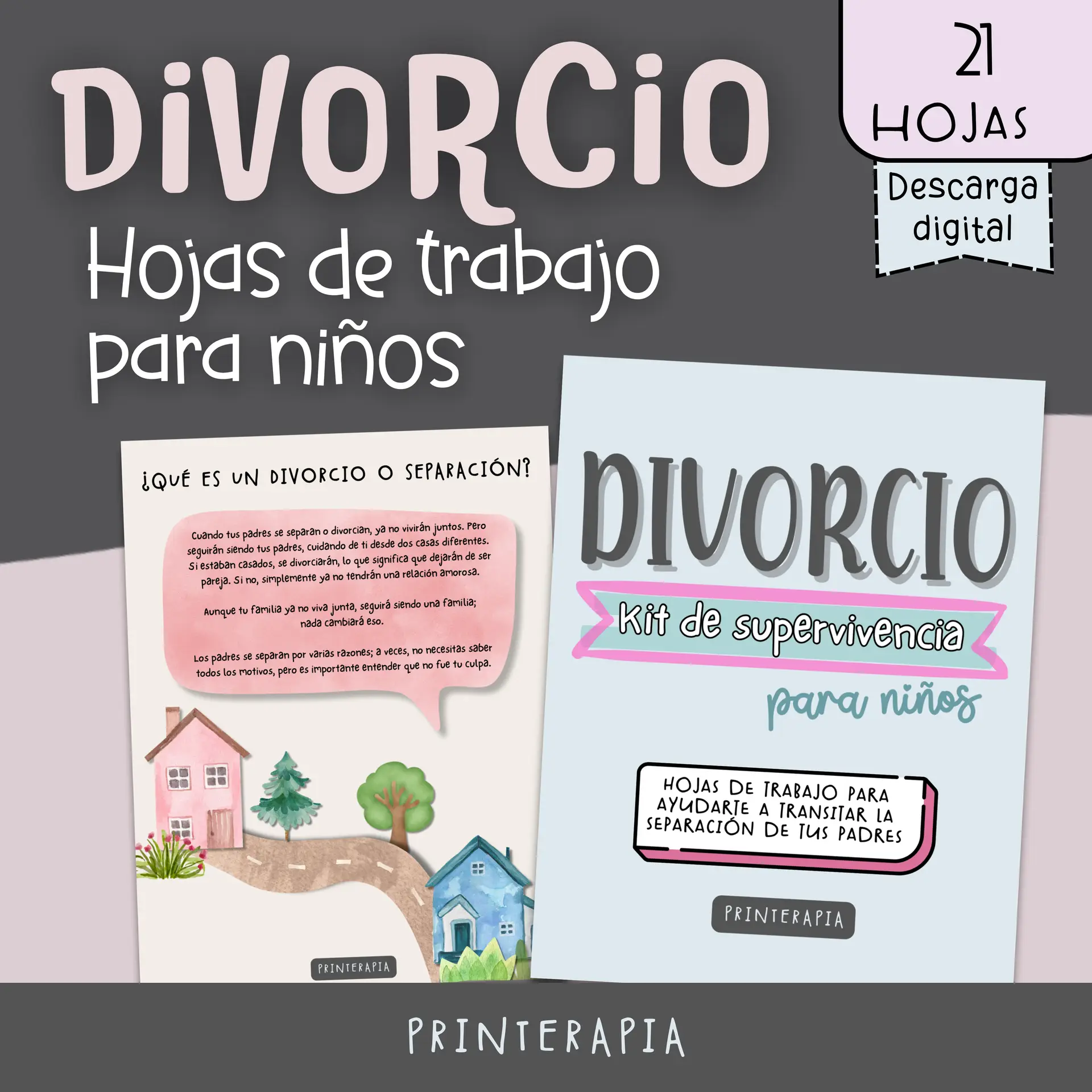 Cuaderno divorcio niños – Hojas terapéuticas PDF