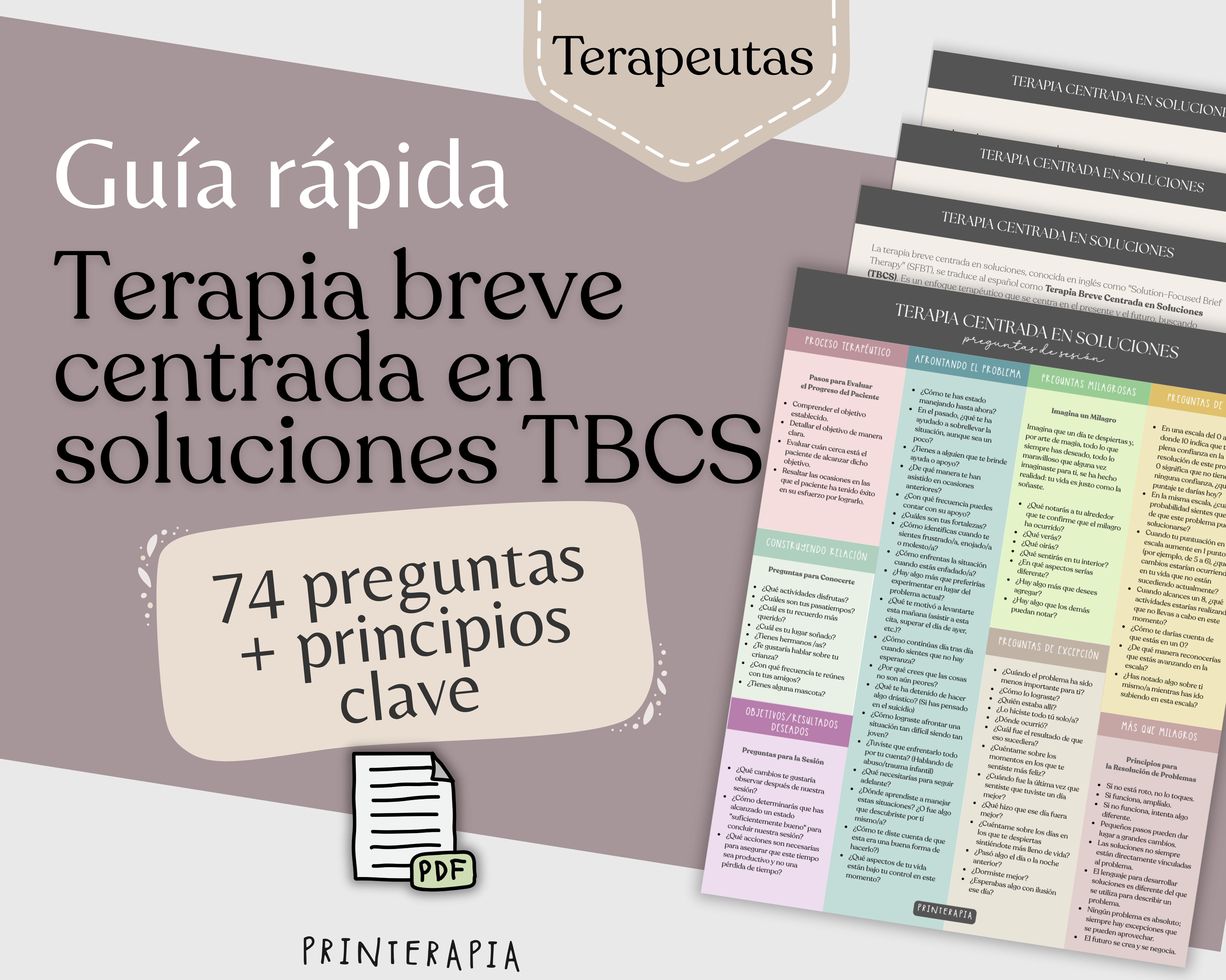 Preguntas TBCS – Guía rápida Terapia Breve Centrada en Soluciones PDF